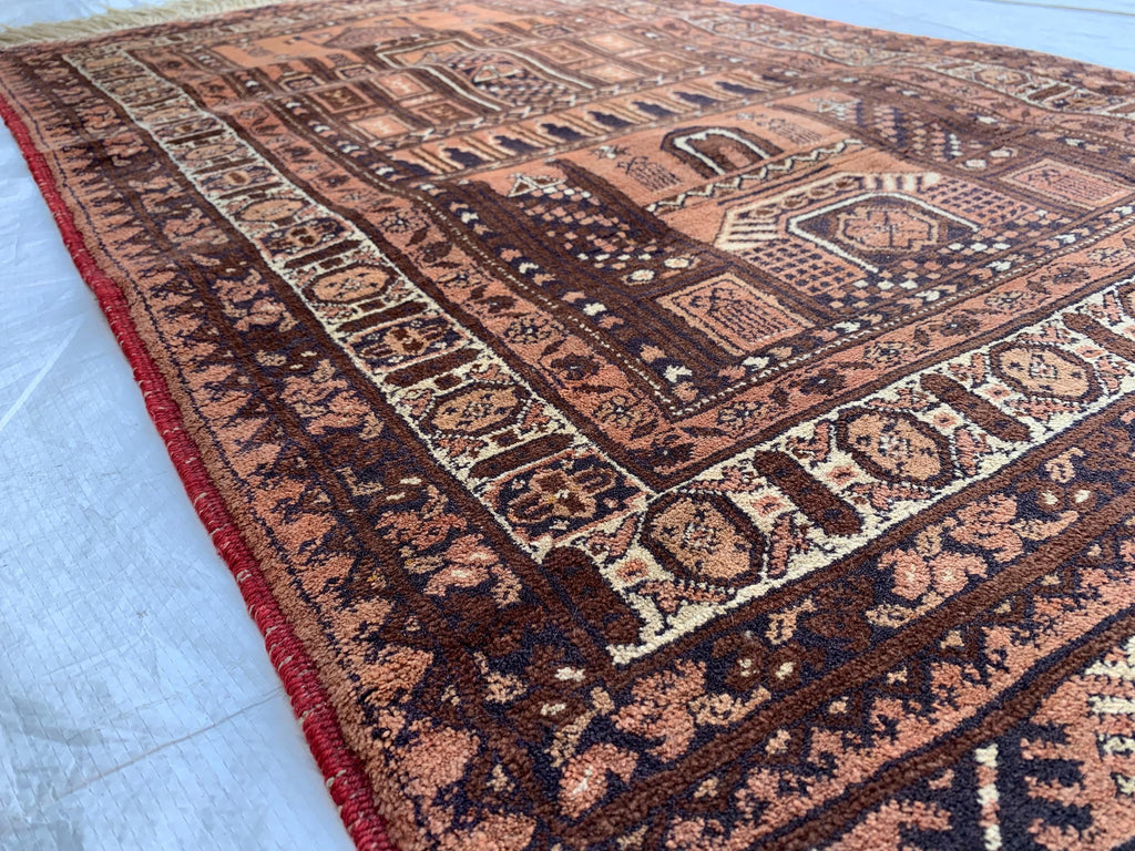 40-Year-Old Vintage Prayer Mat – 4.3x2.5 ft – Handmade Wool Rug, Islamic Prayer Carpet, Antique Afghan Sajjadah, Collectible Tribal Decor