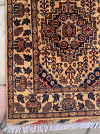 4×6 Bronze Beljik Naksha Handwoven Rug–Traditional Wool Carpet, Oriental Tribal Area Rug, Afghan Decorative Rug, Rug For bedroom 6.2×4.1 ft