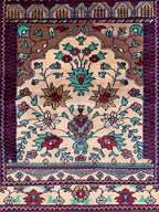 Hand-Knotted Prayer Mat 4.1x2.8 ft – Islamic Rug for Salah, Wool Muslim Prayer Rug, Ramadan Gift