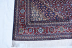 7x10 Hand-Knotted Red & Navy Blue Tabriz Rug – Afghan Wool Area Carpet, Persian Style Rug, Rug for Living Room, Bedroom Rug 9’10” x 6’7 ft