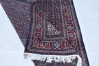 7x10 Hand-Knotted Red & Navy Blue Tabriz Rug – Afghan Wool Area Carpet, Persian Style Rug, Rug for Living Room, Bedroom Rug 9’10” x 6’7 ft