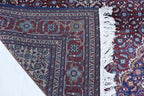 7x10 Hand-Knotted Red & Navy Blue Tabriz Rug – Afghan Wool Area Carpet, Persian Style Rug, Rug for Living Room, Bedroom Rug 9’10” x 6’7 ft
