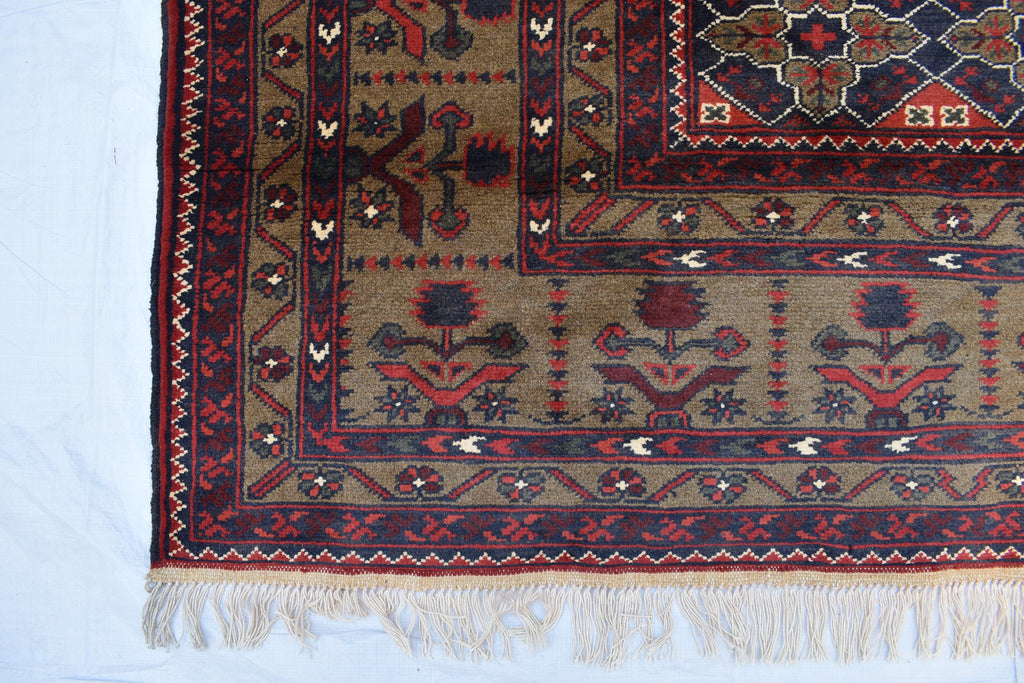 6x10 Hand-Knotted Sitara Naksha Rug | Authentic Afghan Wool Carpet | Oriental Area Rug, Rug for Dining Room, Bedroom Rug 9.8x6.5 ft