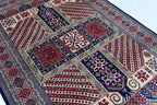 7x10 Caucasian Kazak Handwoven Rug – Soft Wool, Geometric Tribal Design, Cross Pattern Rug, Rug for Living Room Bedroom Rug 6.7x10 ft