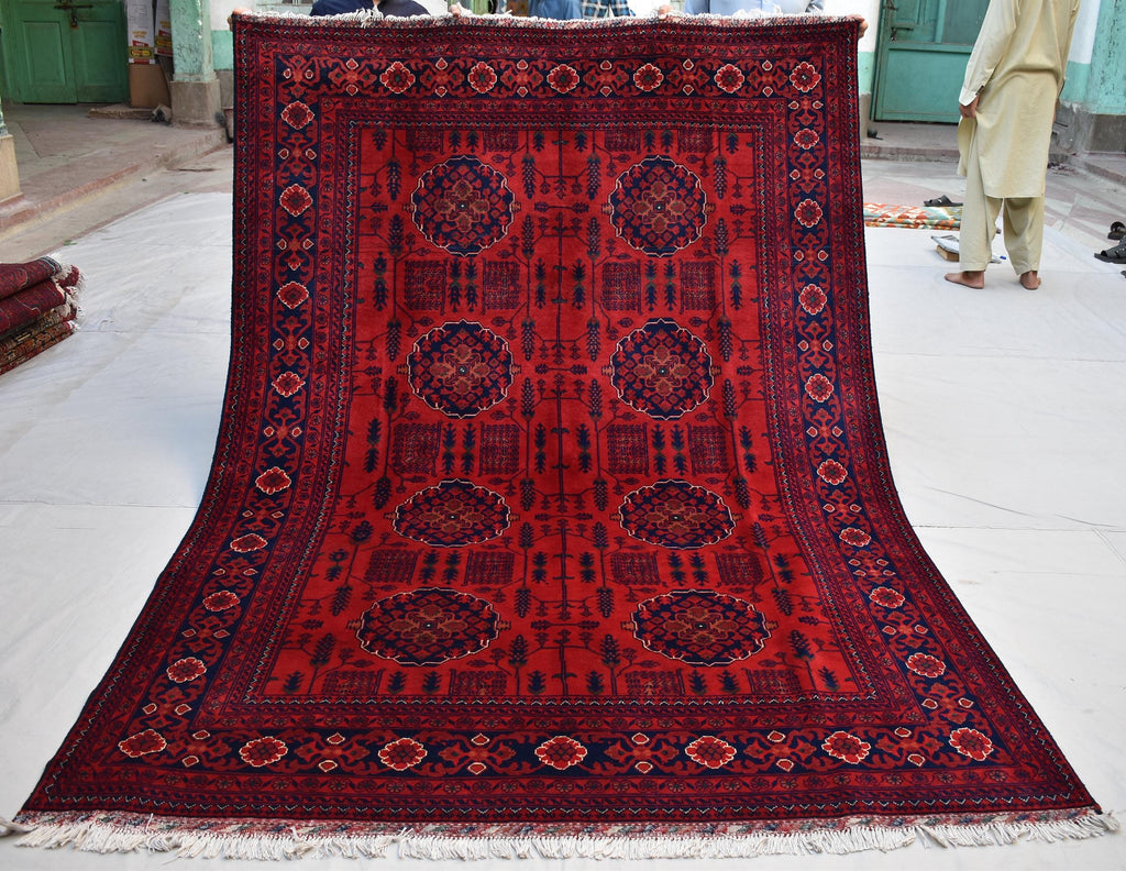 6x9 Bukhara Handwoven Afghan Rug, Authentic Luxurious and timeless, Perfect for Modern and Traditional Homes, Free shipping- 5.10x8.10 ft