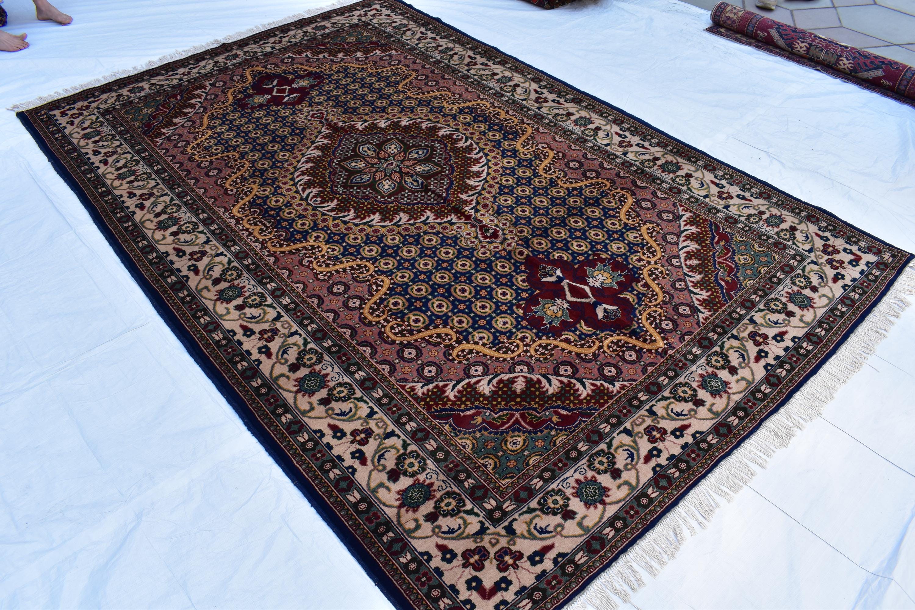Stunning 6.7x9.9 ft Rezmahi Rug – Handmade Persian Tribal Design – Perfect for Living Rooms, Large Spaces – Durable Wool, Free Shipping