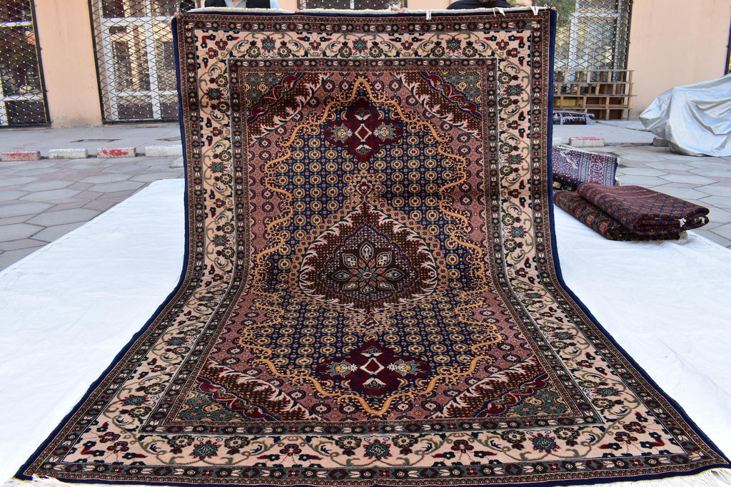 Stunning 6.7x9.9 ft Rezmahi Rug – Handmade Persian Tribal Design – Perfect for Living Rooms, Large Spaces – Durable Wool, Free Shipping