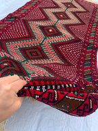 3x6 Vintage Afghan Turkmen Bokhara Rug – Handmade Wool Carpet with Traditional Geometric Gul Design in Rich Red & Deep Brown 2.9x6.2 ft