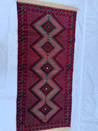 3x6 Vintage Afghan Turkmen Bokhara Rug – Handmade Wool Carpet with Traditional Geometric Gul Design in Rich Red & Deep Brown 2.9x6.2 ft