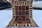 3x4 Ayni Rug Handmade Small Size, Traditional Tribal Design, Perfect for Cozy Spaces, Bedroom, Office 3.4x4.11 ft