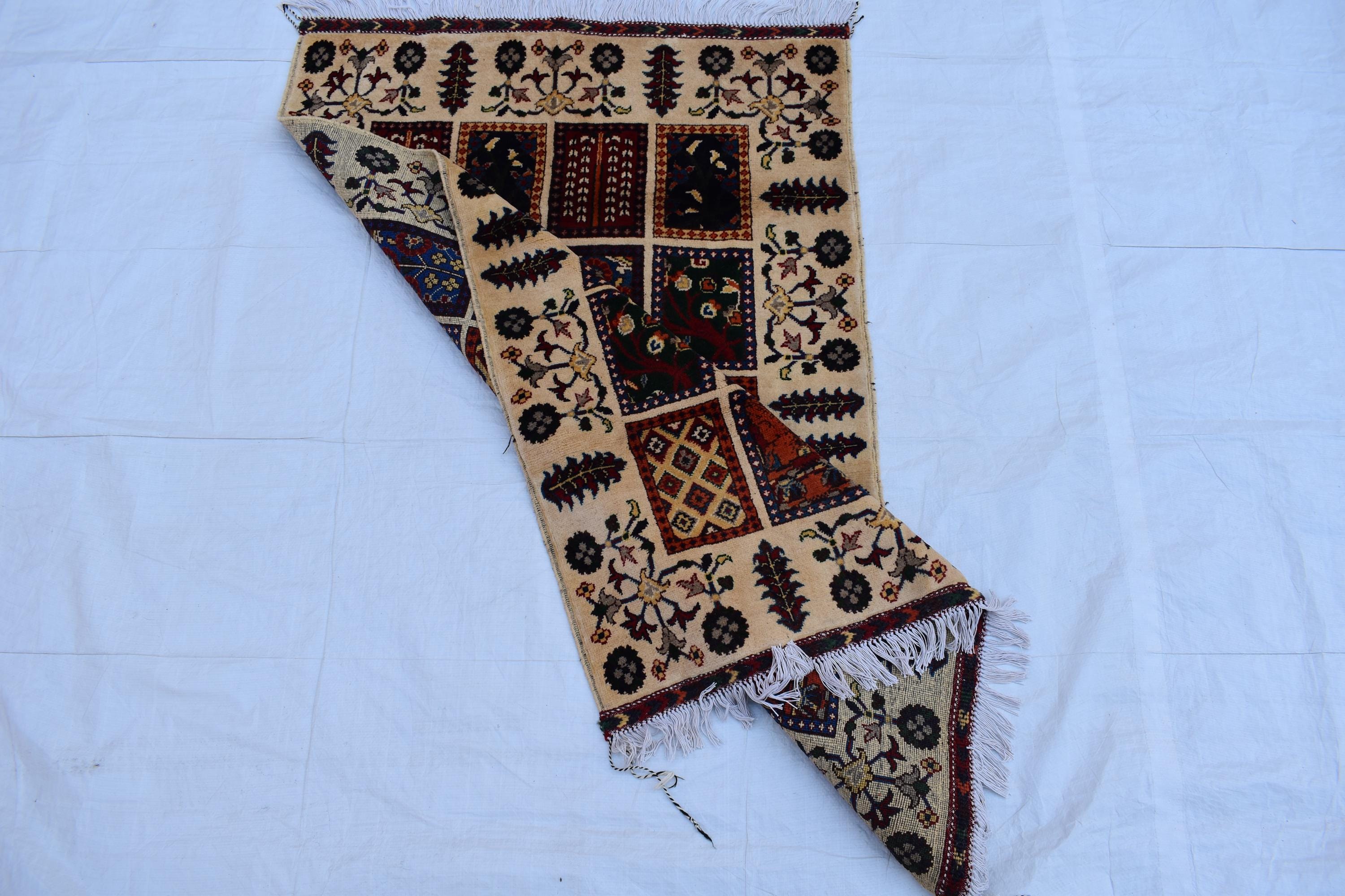 3x4 Ayni Rug Handmade Small Size, Traditional Tribal Design, Perfect for Cozy Spaces, Bedroom, Office 3.4x4.11 ft