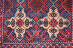 6x3 Handmade Afghan Sitara Naksha Rug - Red & Burgundy Wool Tribal Carpet - Vintage Bohemian Area Rug, Small Size Entryway Rug, 5.8x3.2 ft