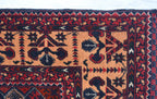 6x3 Handmade Afghan Sitara Naksha Rug - Red & Burgundy Wool Tribal Carpet - Vintage Bohemian Area Rug, Small Size Entryway Rug, 5.8x3.2 ft