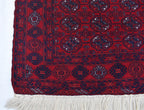 3x6 Vintage Afghan Mawrai Gul Runner- Handmade Red Wool Tribal Hallway Rug, Collectible Antique Rug, Entryway Rug, Kitchen Rug 2.8x6.1 ft