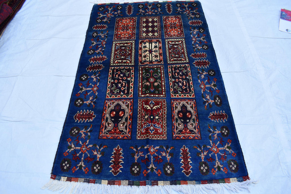 3x6 Handmade Navy Blue Ayni Rug – Timeless Elegance for Modern Interiors, Perfect for Bedroom, Living room and Hallways 3.1x5.7 ft