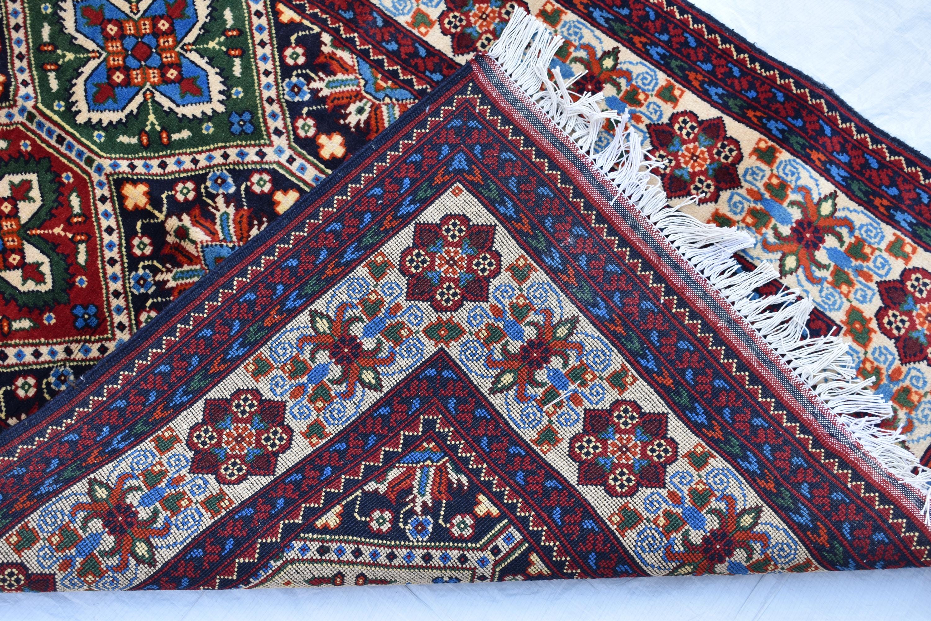 Handwoven Kashi Rug 3.3x5 ft – Traditional Afghan Wool Carpet, Small Area Rug, Persian Style Rug, Rug for Bedroom, Living Room, Hallway Rug