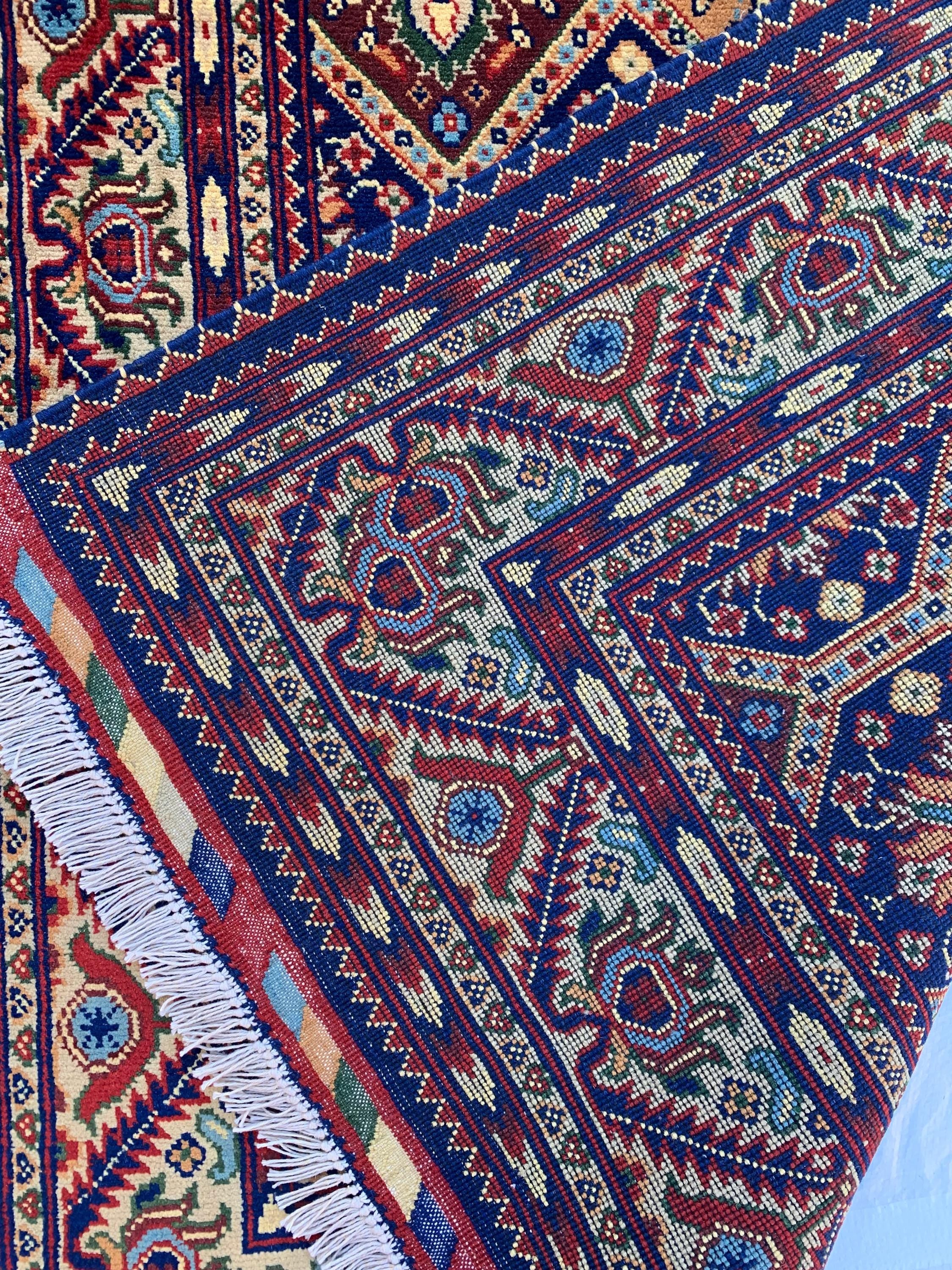 5x3 Handmade Kashi Rug - Multi-Colored Boho Area Rug, Vintage Style, Soft Wool Rug for Living Room, Bedroom, Home Décor 5.2x3.1 ft