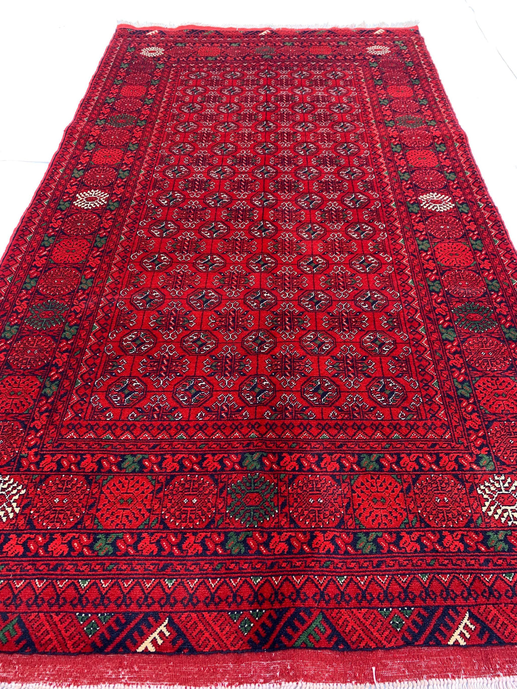 3x6 Mawrai Gul Rug, Red & Green Persian Area Rug, Traditional, Boho, Living Room, Bedroom, Afghan Carpet, Custom Home Decor 6.3x3.4 ft