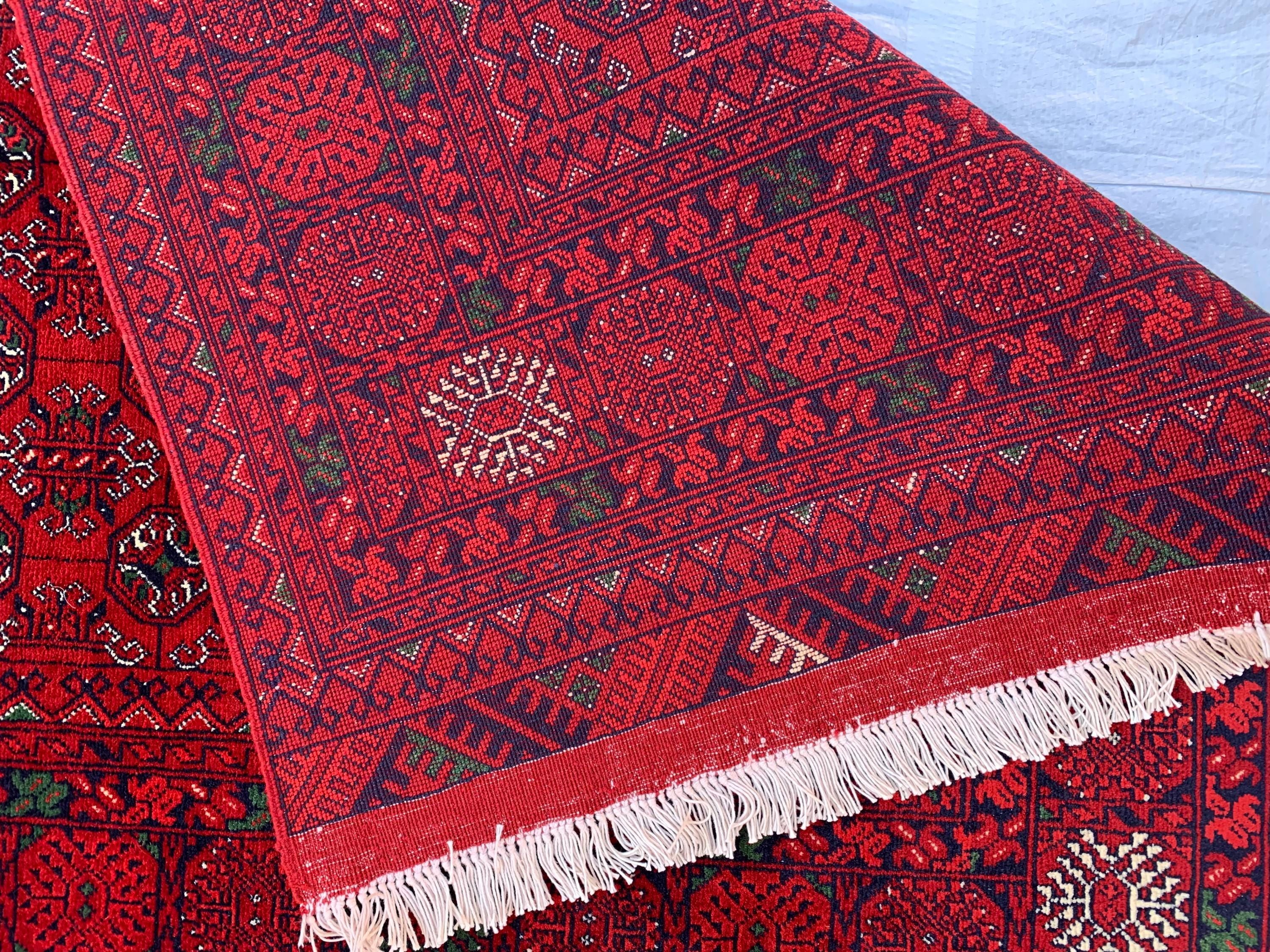 3x6 Mawrai Gul Rug, Red & Green Persian Area Rug, Traditional, Boho, Living Room, Bedroom, Afghan Carpet, Custom Home Decor 6.3x3.4 ft