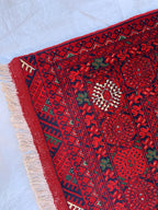 3x6 Mawrai Gul Rug, Red & Green Persian Area Rug, Traditional, Boho, Living Room, Bedroom, Afghan Carpet, Custom Home Decor 6.3x3.4 ft