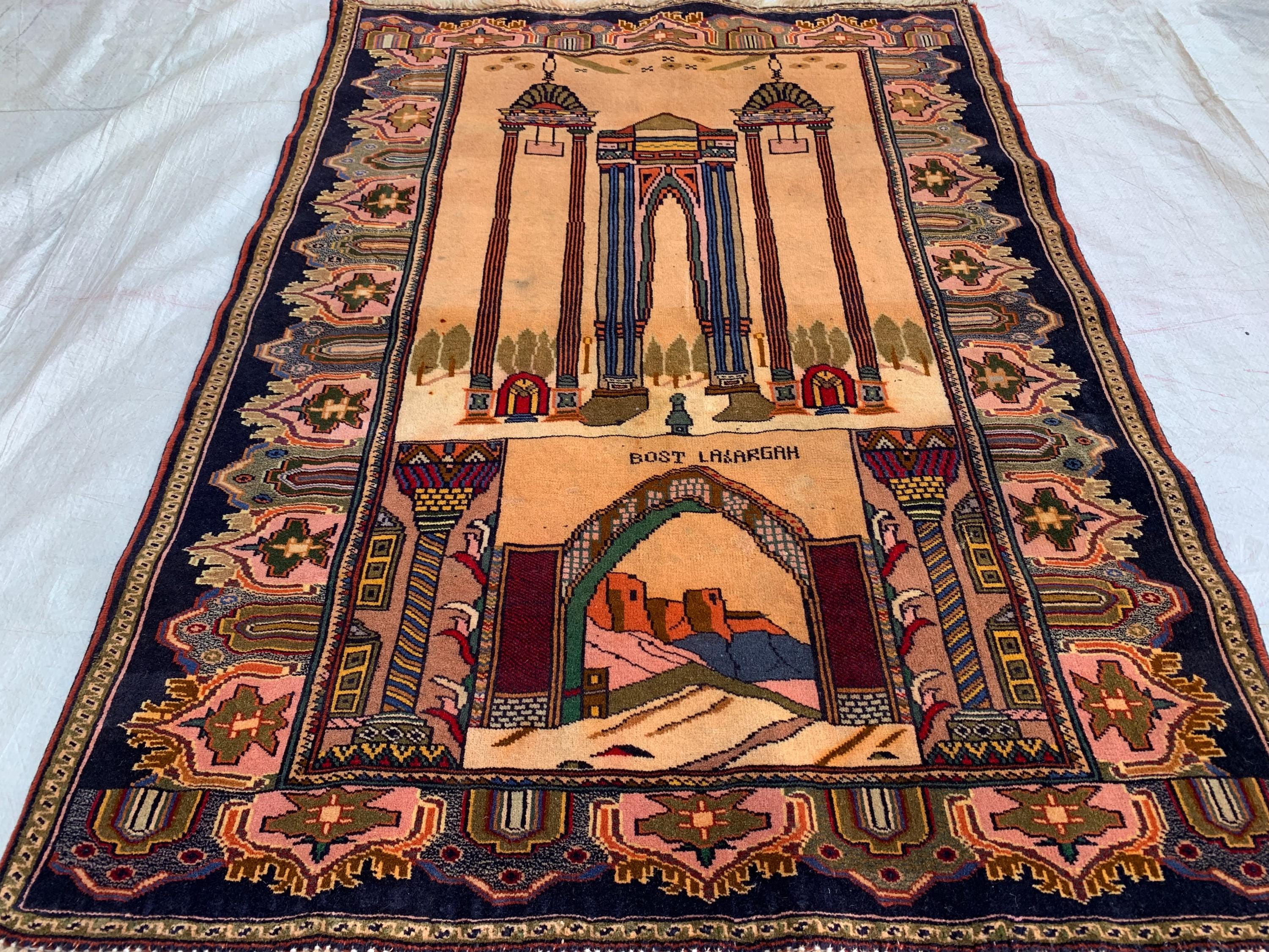 3x4 Handmade Vintage Afghan Rug-Laraghah Wool Carpet, Oriental Tribal Decor, Collectible Rug, Wall Hanging Rug Decorative Rug 4.3x3.2 ft