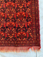 Vintage Khal Mohammadi Runner Rug–3x11ft Tribal Afghan Wool Hallway Carpet–Red Boho Long Rug–Handwoven Oriental Runner, collector tribal rug