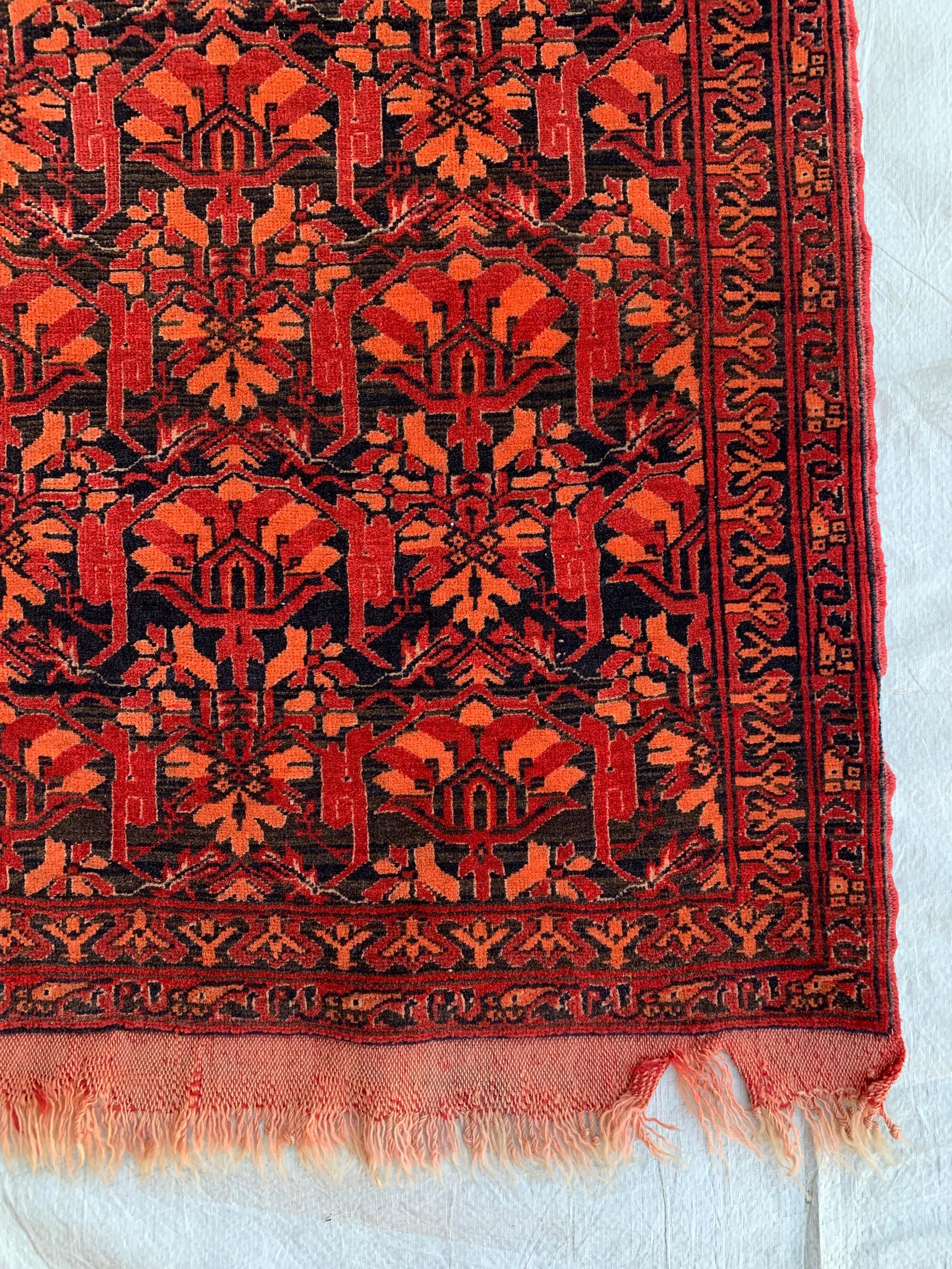 Vintage Khal Mohammadi Runner Rug–3x11ft Tribal Afghan Wool Hallway Carpet–Red Boho Long Rug–Handwoven Oriental Runner, collector tribal rug
