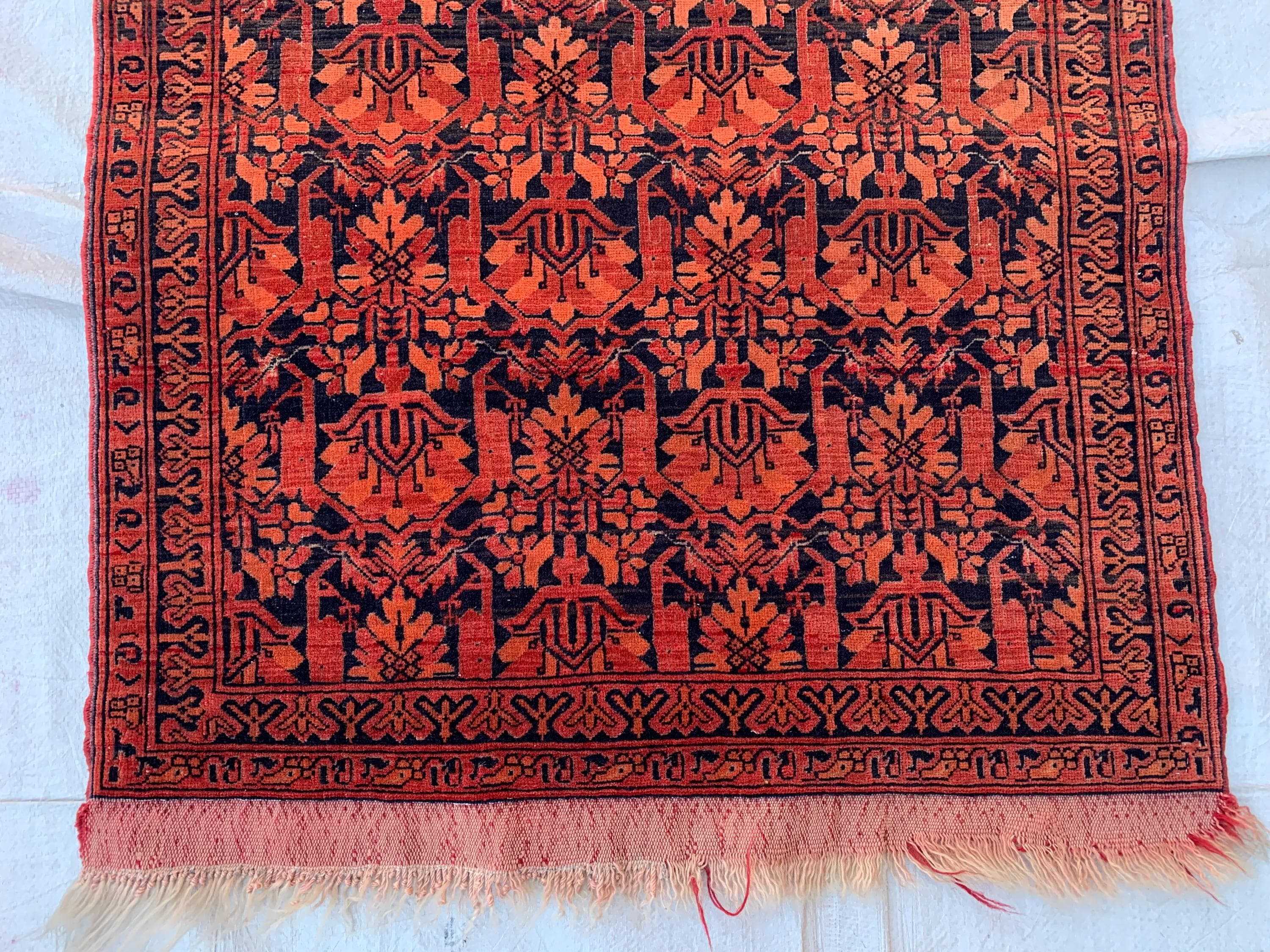 Vintage Khal Mohammadi Runner Rug–3x11ft Tribal Afghan Wool Hallway Carpet–Red Boho Long Rug–Handwoven Oriental Runner, collector tribal rug