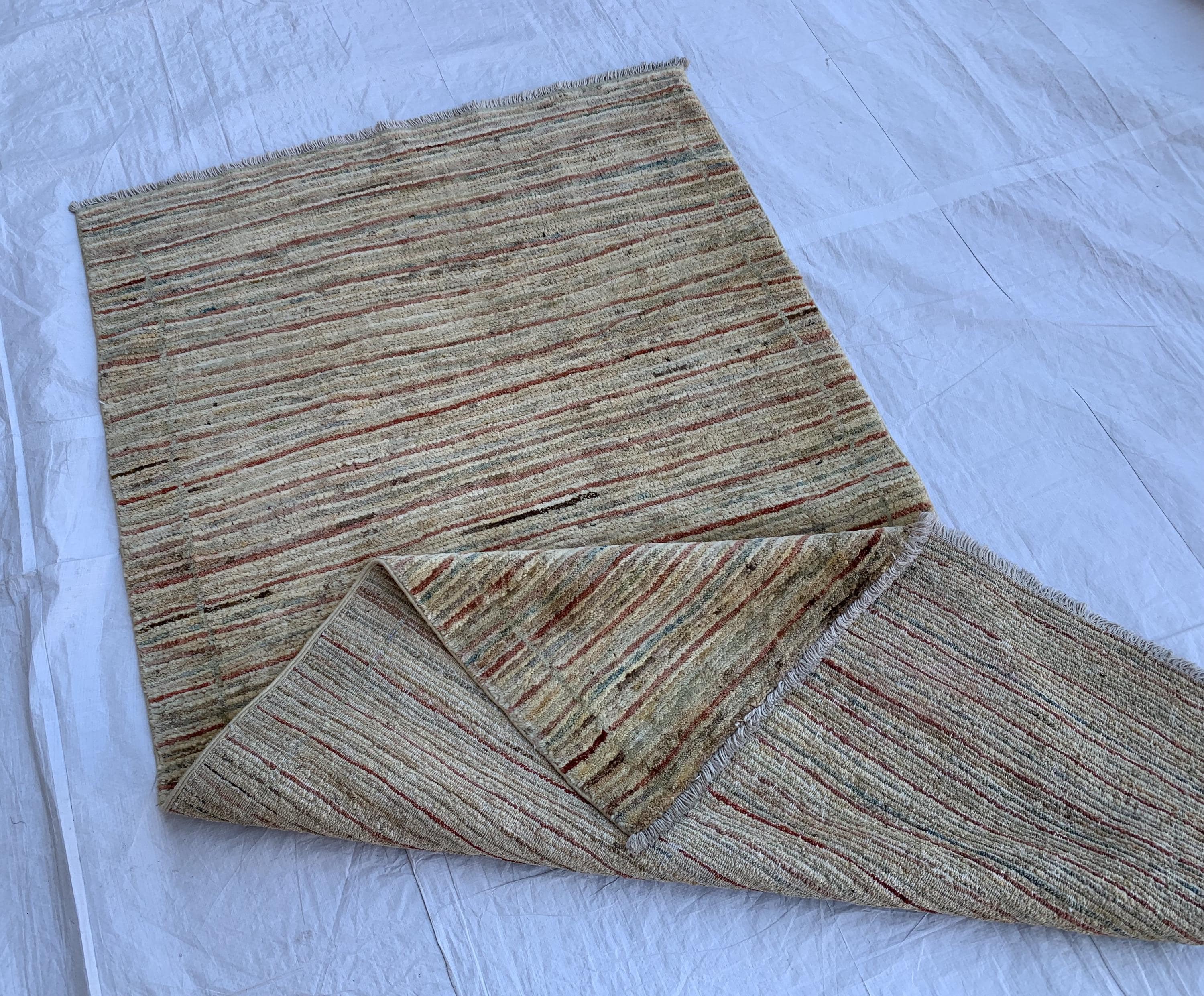 3x6 Vintage Gabba Rug – Handmade Afghan Wool Carpet, Tribal Boho Area Rug, Rustic Decor, Perfect For Farmhouse 6x3.4 ft