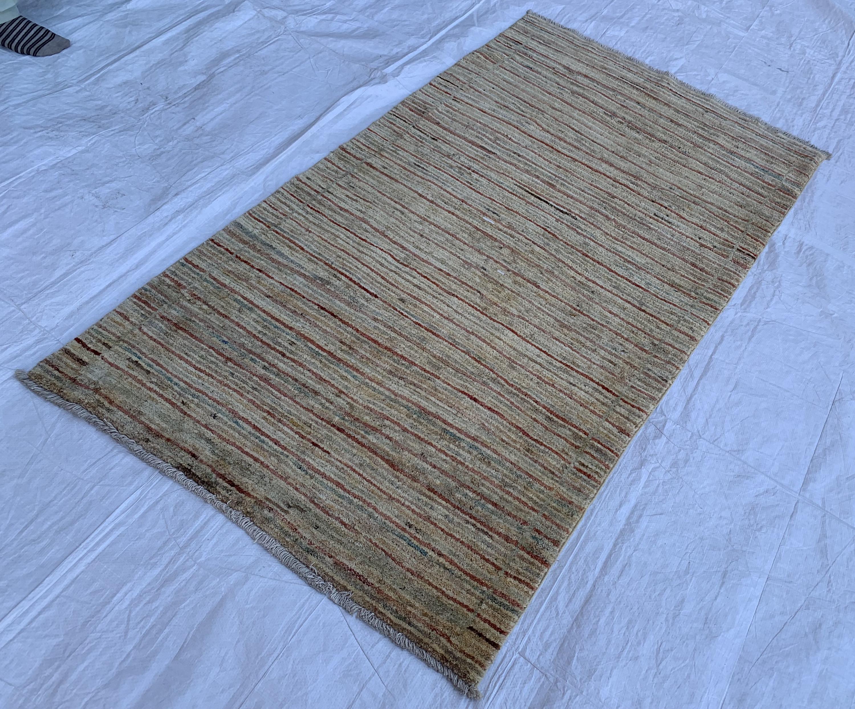 3x6 Vintage Gabba Rug – Handmade Afghan Wool Carpet, Tribal Boho Area Rug, Rustic Decor, Perfect For Farmhouse 6x3.4 ft