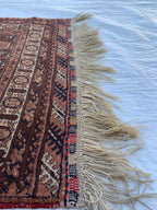 40-Year-Old Vintage Prayer Mat – 4.3x2.5 ft – Handmade Wool Rug, Islamic Prayer Carpet, Antique Afghan Sajjadah, Collectible Tribal Decor