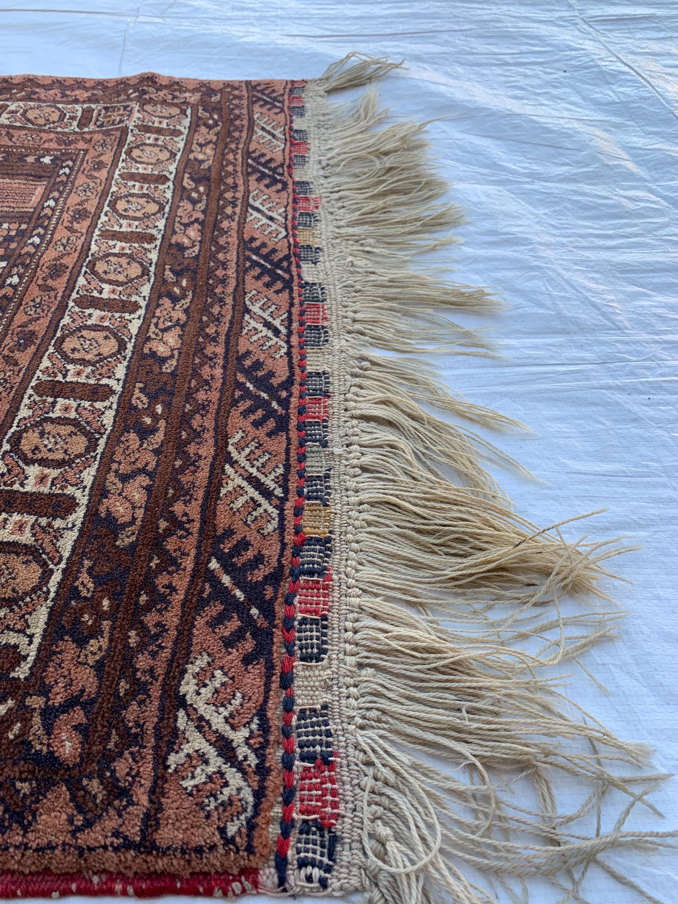 40-Year-Old Vintage Prayer Mat – 4.3x2.5 ft – Handmade Wool Rug, Islamic Prayer Carpet, Antique Afghan Sajjadah, Collectible Tribal Decor