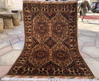 4×6 Bronze Beljik Naksha Handwoven Rug–Traditional Wool Carpet, Oriental Tribal Area Rug, Afghan Decorative Rug, Rug For bedroom 6.2×4.1 ft