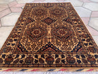 4×6 Bronze Beljik Naksha Handwoven Rug–Traditional Wool Carpet, Oriental Tribal Area Rug, Afghan Decorative Rug, Rug For bedroom 6.2×4.1 ft