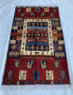 Handmade Oriental Rug – 5.5x3.3 ft–Floral Wool Carpet, Traditional Persian-Style Area Rug, Elegant Boho Decor, Living Room Rug, Bedroom Rug
