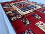 Handmade Oriental Rug – 5.5x3.3 ft–Floral Wool Carpet, Traditional Persian-Style Area Rug, Elegant Boho Decor, Living Room Rug, Bedroom Rug