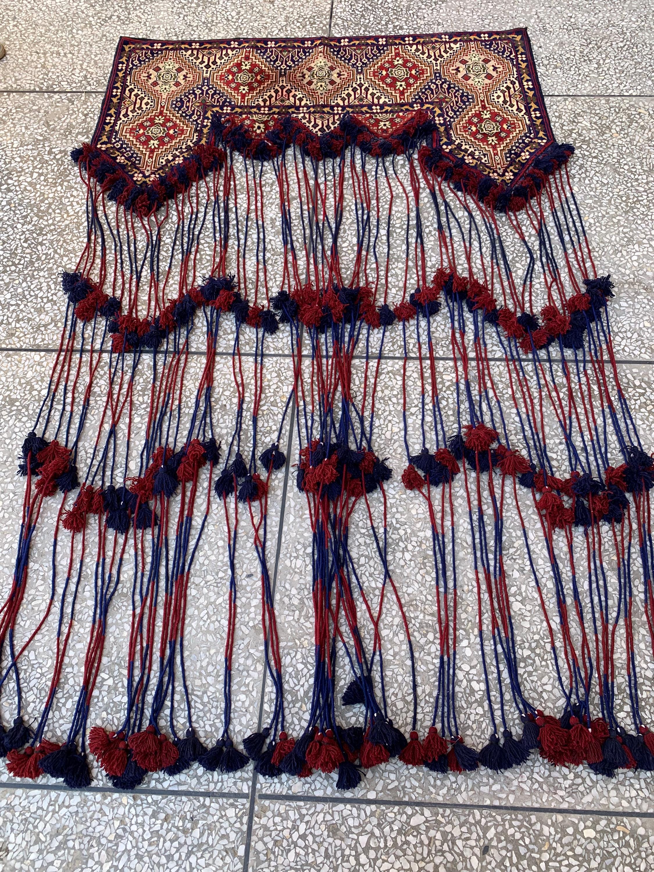 Wall Hanging Jalar Traditional Handmade – 4.9 ft Wide | Tribal Boho Decor with Tassels | Vintage Textile Art, Decorative Wall Hanging Decor