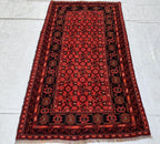 Vintage 50 Year-Old Bukhara Bashiri Rug 5.9x3.3 ft – Hand-knotted Afghan Wool Carpet, Red Tribal Decor Accent, Collector's Item, Antique Rug