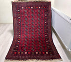 Vintage Handwoven Ahal Gul Tribal Wool Rug, Rug for Hallway, Bedroom, Living Room 5.4 x 3 ft, 40 year old Rug, Collectible Rug