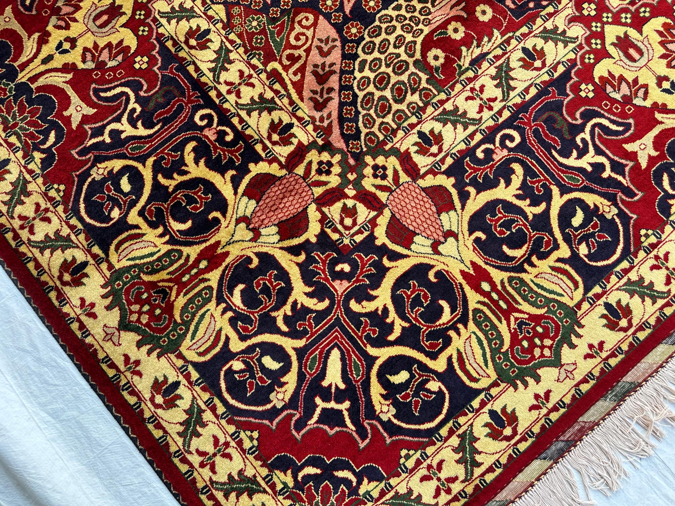 10x13 Persian Design Handwoven Rug–Large Vintage Wool Carpet – Traditional Oriental Pattern – Boho Home Decor, Rug for Living Room 13.3x9.12