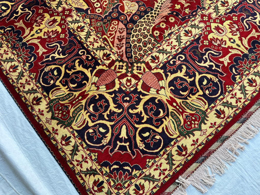 10x13 Persian Design Handwoven Rug–Large Vintage Wool Carpet – Traditional Oriental Pattern – Boho Home Decor, Rug for Living Room 13.3x9.12