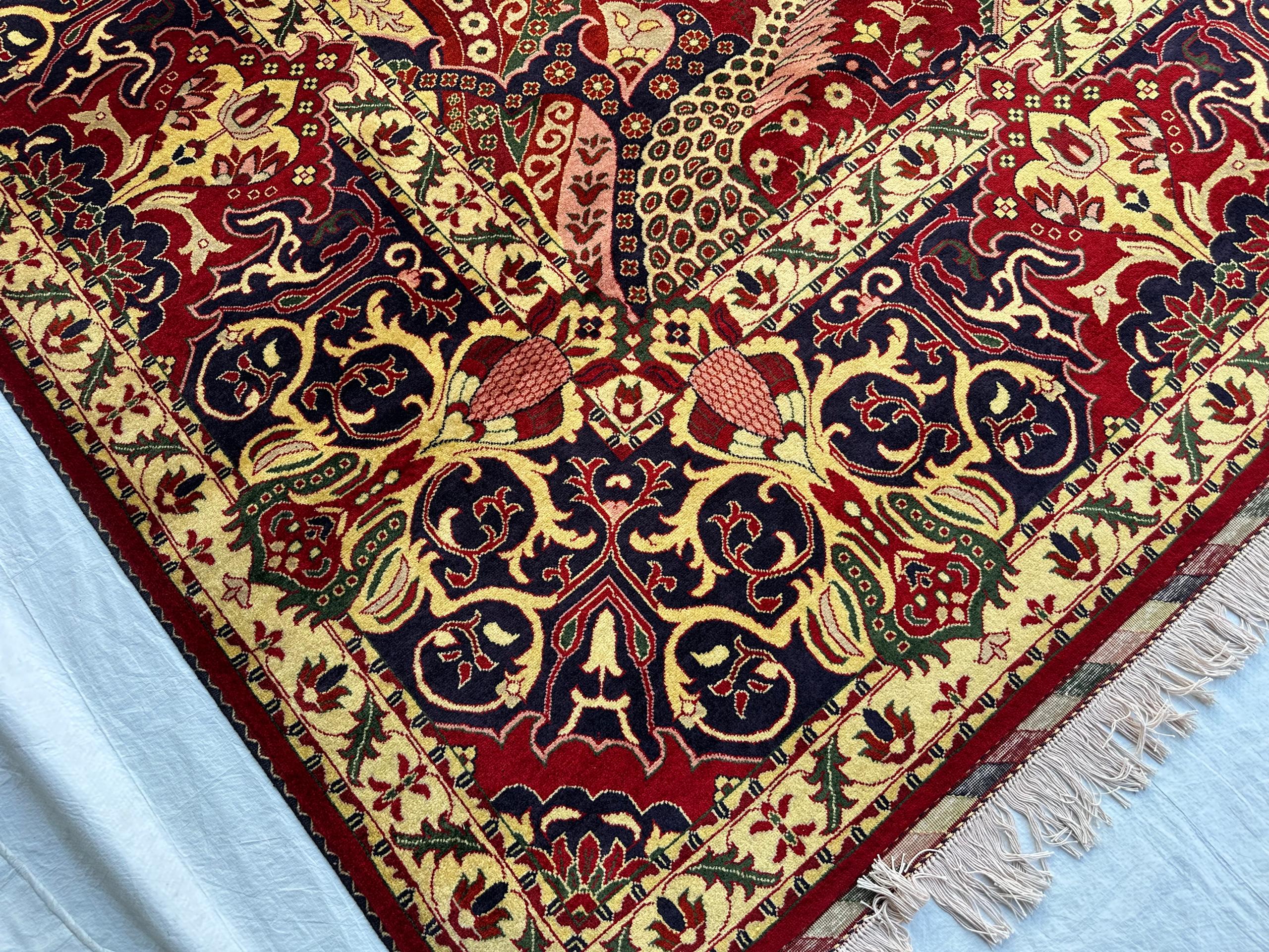 10x13 Persian Design Handwoven Rug–Large Vintage Wool Carpet – Traditional Oriental Pattern – Boho Home Decor, Rug for Living Room 13.3x9.12