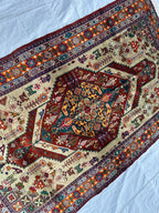 Afghan Handmade Gul Naksha Rug – 4.4x7.5 ft – Traditional Tribal Wool Carpet – Boho Oriental Area Rug – Geometric Nomadic Design”