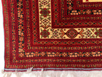 Premium Quality Handmade Beljik Rug 9.5x13.2 Large Afghan Wool Carpet | Red, Ivory & Black Traditional |Living Room, Dining Area Decor