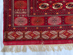 Antique Ahal Gul Handmade Beljik Rug –13.2x9.11 ft Wool and Silk | Luxurious Oriental Carpet | Red & Blue Persian Design | Living Room Decor