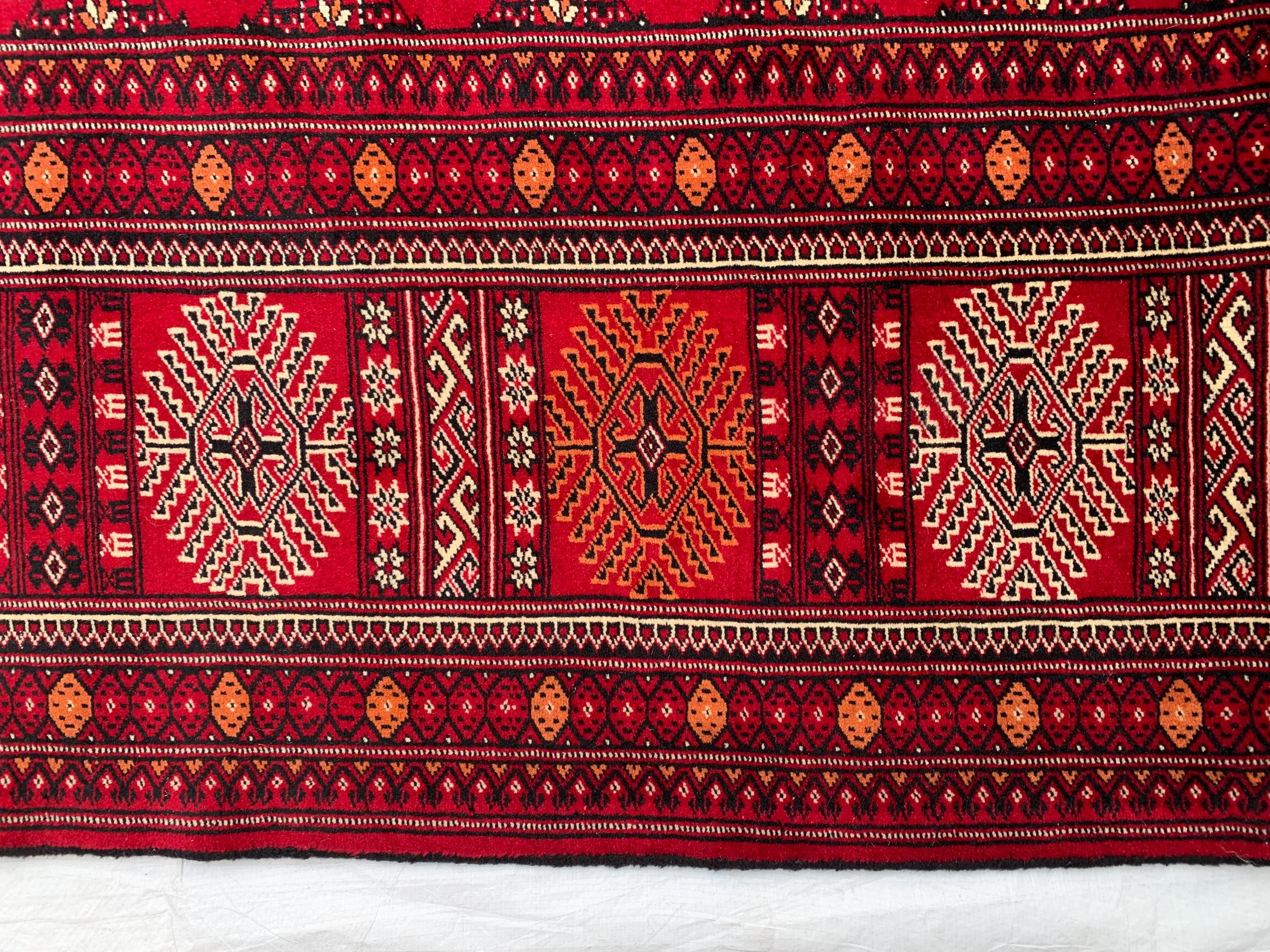 Antique Ahal Gul Handmade Beljik Rug –13.2x9.11 ft Wool and Silk | Luxurious Oriental Carpet | Red & Blue Persian Design | Living Room Decor