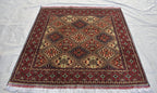 Squair rug 4x5Ft, Top Quality Gorgeous, Handmade Afghan rug, Afghan Turkmen, 100%Wool, Oriental rug, Rug for Living Room, Bedroom Rug