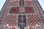 7x10 Caucasian Kazak Handwoven Rug – Soft Wool, Geometric Tribal Design, Cross Pattern Rug, Rug for Living Room Bedroom Rug 6.7x10 ft
