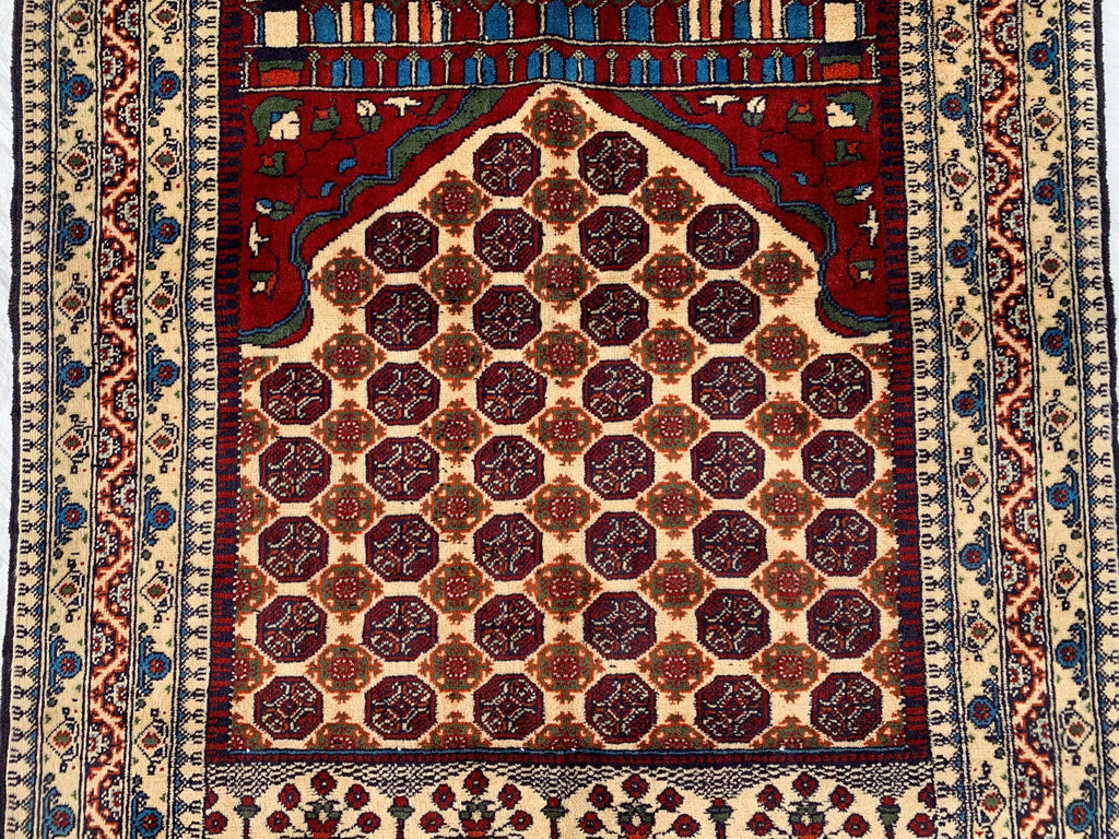 Prayer Rug Handwoven Hoja Roshnai Luxury Prayer Rug (4.9x2.11 ft) – Soft, Durable & Non-Slip Design