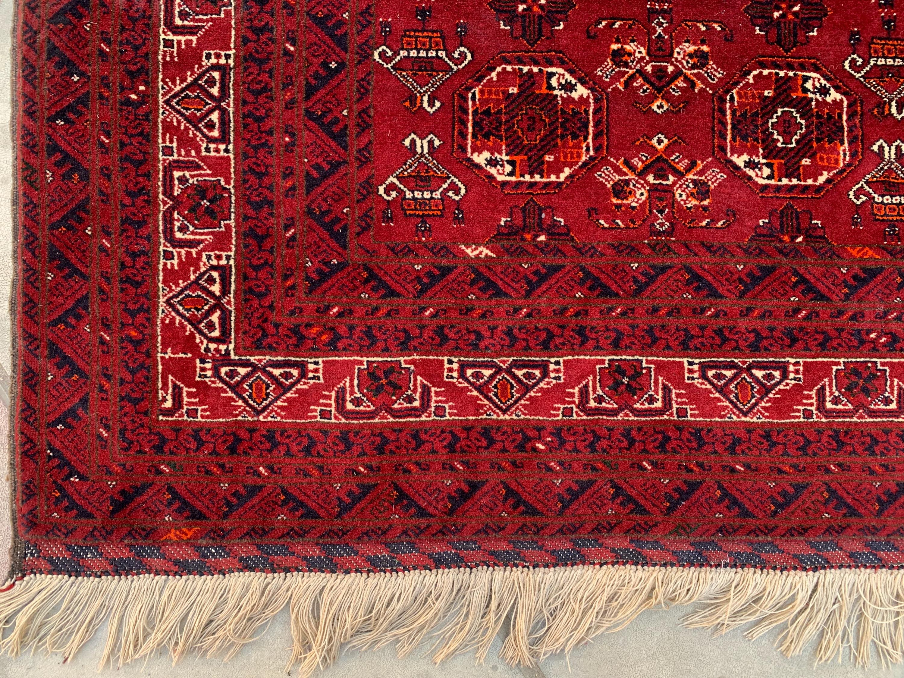 Antique Waziri Rug – 35-Year-Old Handmade Tribal Carpet (3x5 ft) – Vintage Afghani Rug, Tribal Floor Rug, Hallway Rug, Entryway Rug